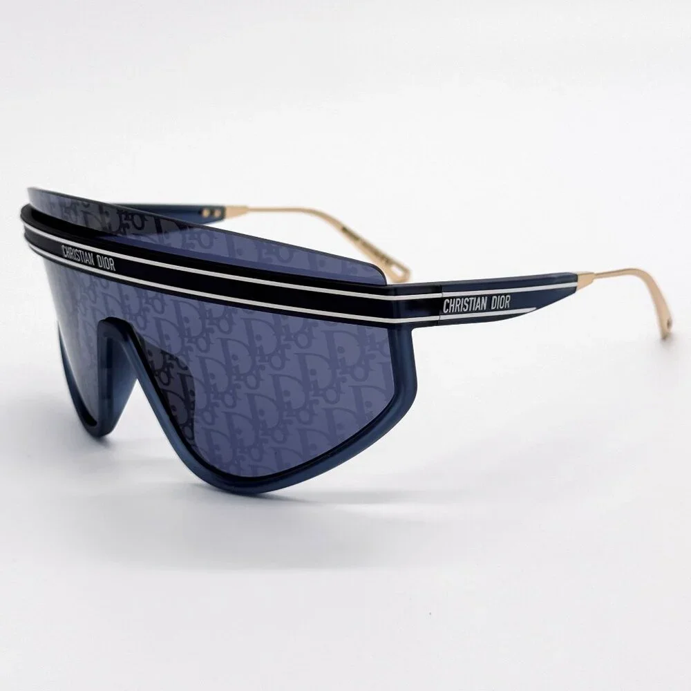 NEW DIOR SUNGLASSES DIORCLUB M2U 31B8 SHIELD GOLD/BLUE UNISEX EYEWEAR DIOR - Picture 2 of 11